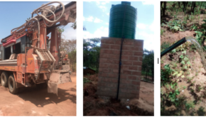 different stages of installing the borehole