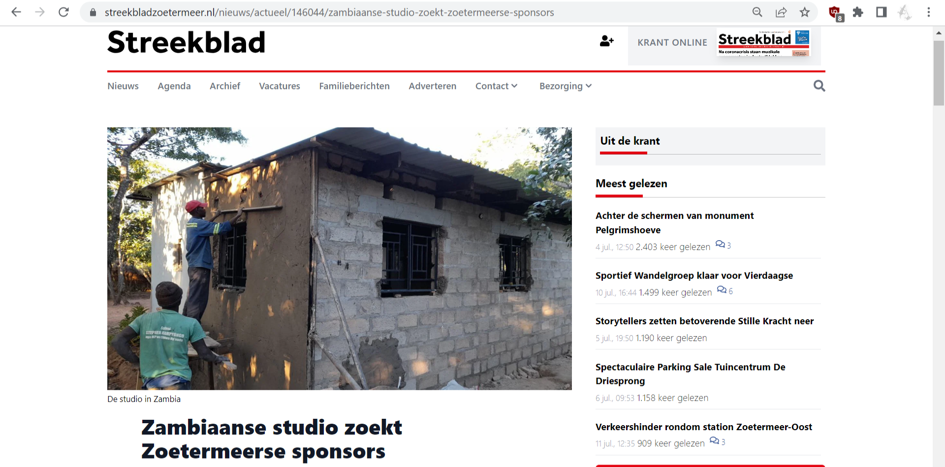 Kambisa studio in Streekblad